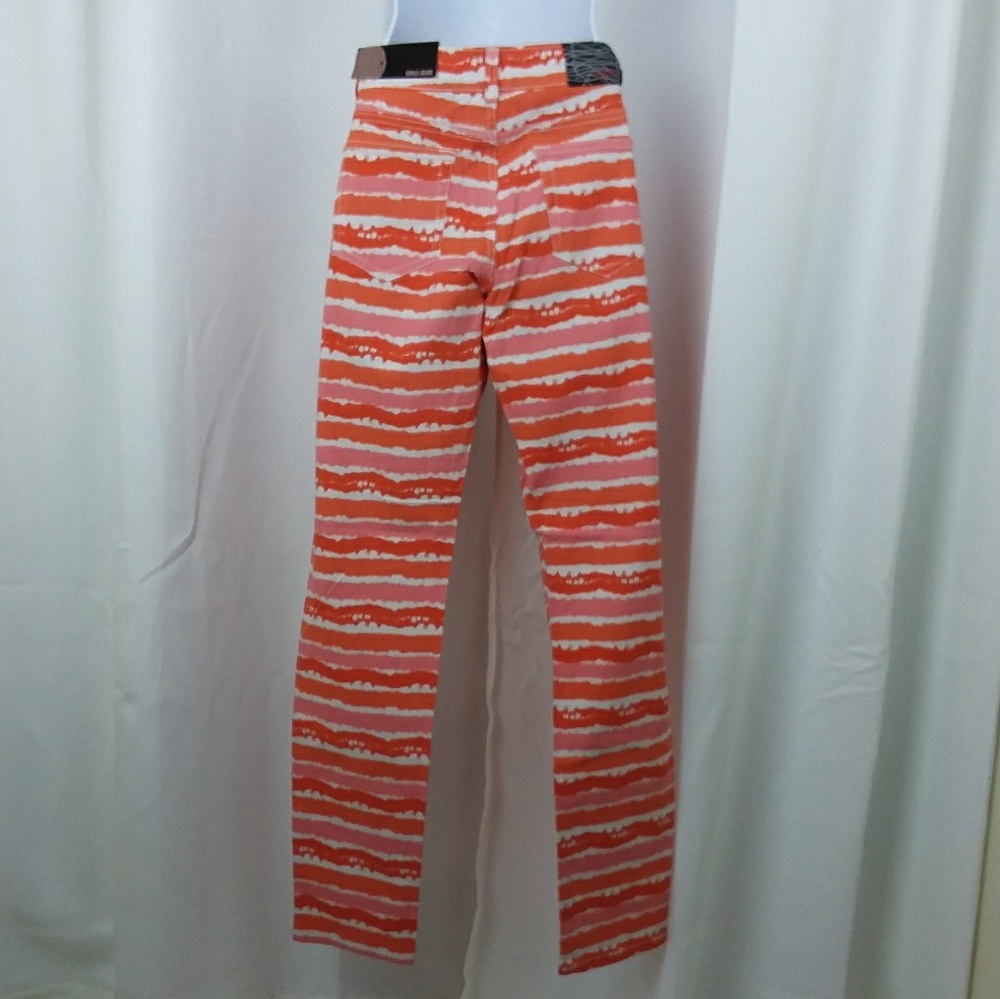Unique tie dye ORANGE funky tie dyed jeans       K - Picture 4 of 6